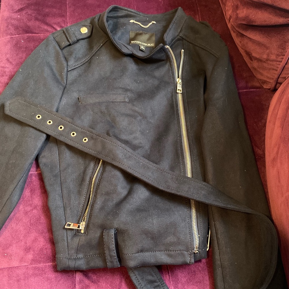 Vegan suede moto jacket